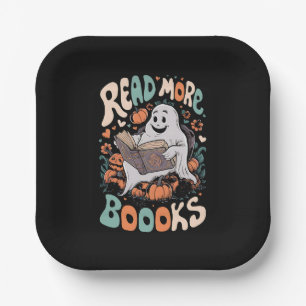 Cute Ghost Read More Books Teacher Halloween Paper Plate