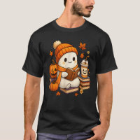 Cute Ghost Reading Book Lovers Halloween Ghost Cof