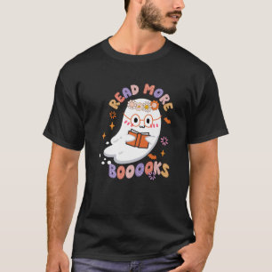Cute Ghost Reading Book Lovers Halloween Ghost Cof T-Shirt