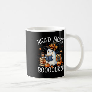 Cute Ghost Reading Book Lovers Halloween Read More Coffee Mug
