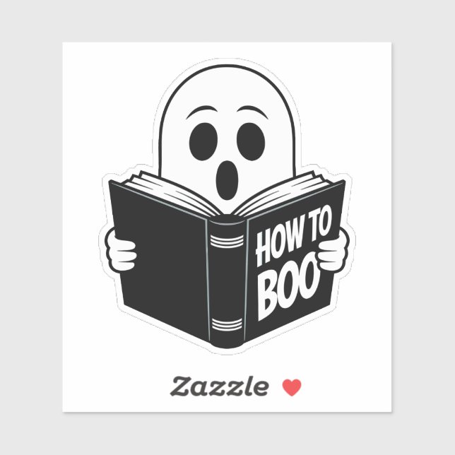 Cute Ghost Reading “How to Boo” (Sheet)