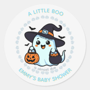 Cute Ghost Round Sticker Halloween Trick or Treat