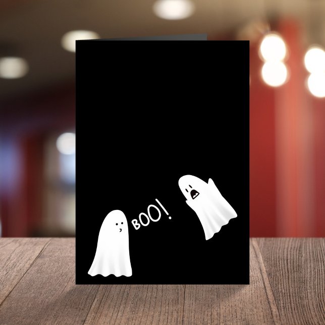 Cute ghost saying boo funny halloween  card (Creator Uploaded)