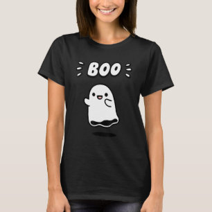 Cute Ghost Saying Boo Ghost Girl Kid Halloween Co T-Shirt