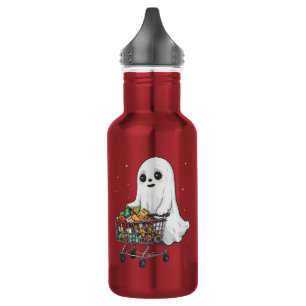 Cute Ghost Shopping Cart Snacks Funny Halloween 532 Ml Water Bottle
