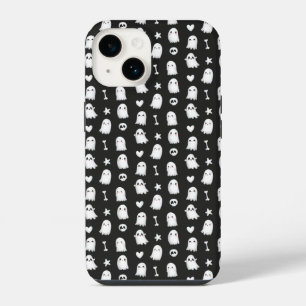 Cute Ghost Skulls Pattern Black Phone Case