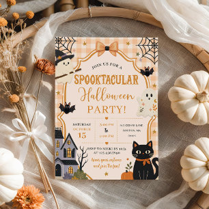 Cute Ghost Spooktacular Halloween Party Invitation