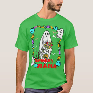 Cute Ghost Spooky mama Halloween costumes For mom T-Shirt
