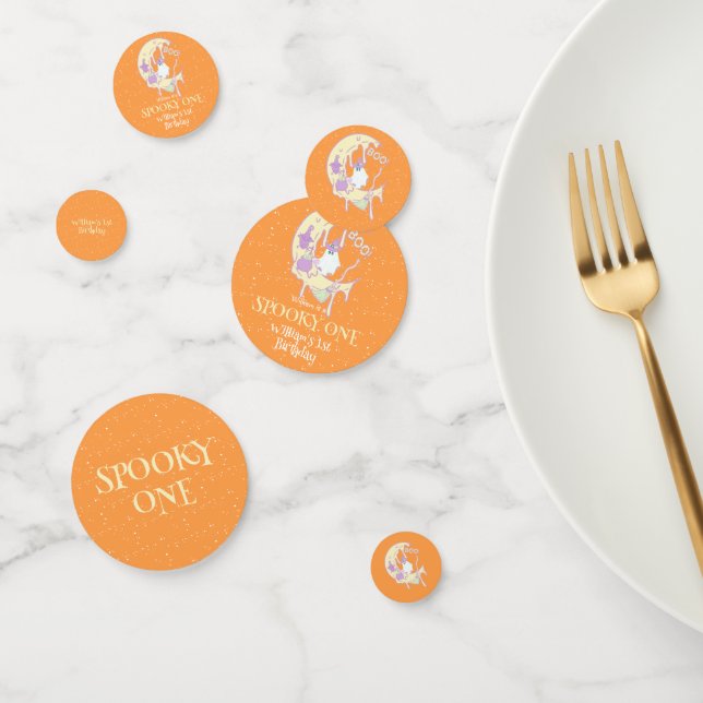 Cute Ghost Spooky One First Birthday Halloween Confetti (Group)