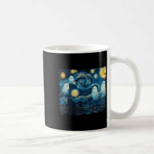 Cute Ghost Starry Night Halloween Soky Retro Van G Coffee Mug