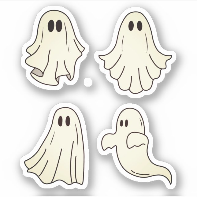 Cute Ghost Sticker Pack, Ghoul, Halloween Stickers (Front)