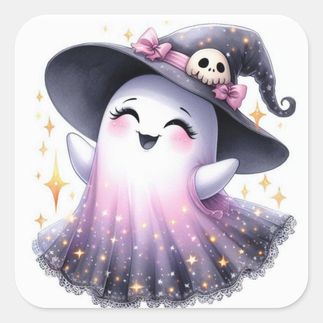 Cute Ghost Sticker – Valentine & Halloween Sweet  (Front)