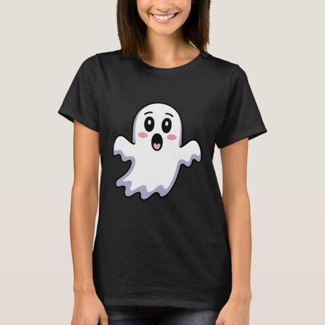 Cute Ghost T-Shirt | Funny Kawaii Halloween Ghost  (Front)