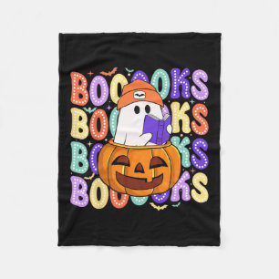 Cute Ghost Teacher Halloween Librarian Read More B Fleece Blanket