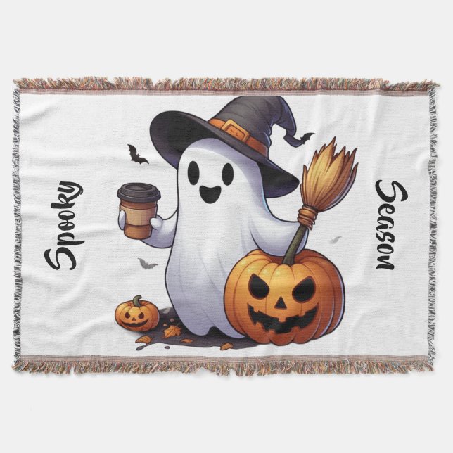 Cute ghost throw blanket (Front)