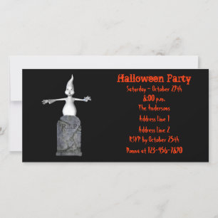 Cute Ghost Tombstone Halloween Invitation
