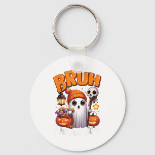 Cute Ghost Trick Or Treat Candy Bruh Ghost Hallowe Keychain