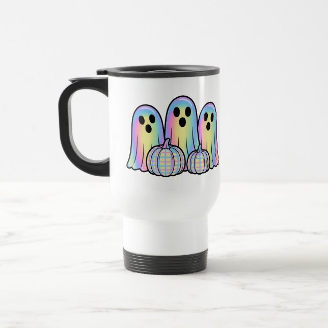 Cute Ghost Trio Halloween Coffee Mug – Adorable  (Left)