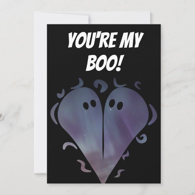 Cute Ghost Valentines Day Card (Front)
