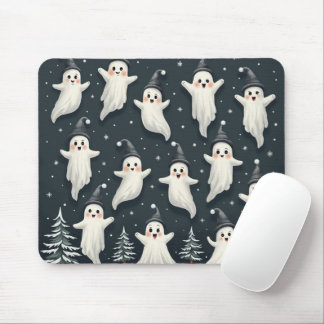 Cute Ghost Winter Pattern Mouse Pad