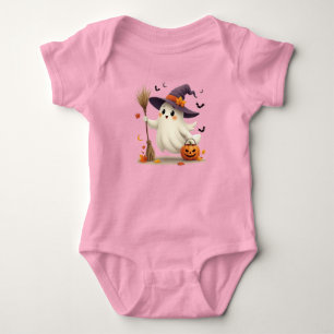Cute Ghost Witch Halloween Baby Bodysuit