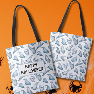 Cute Ghost Witch Hats Happy Halloween Custom Tote Bag