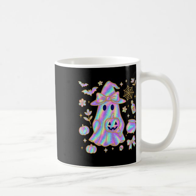 Cute Ghost Witch Shirt Pumpkin Cauldron Spider Hal Coffee Mug (Right)