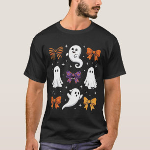Cute Ghost with Bows Halloween Design_1 T-Shirt