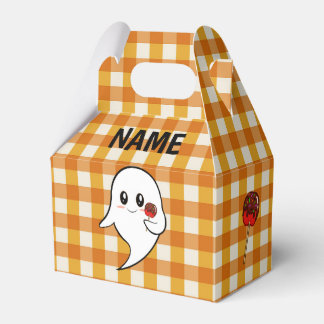 Cute ghost with candied apple favor box