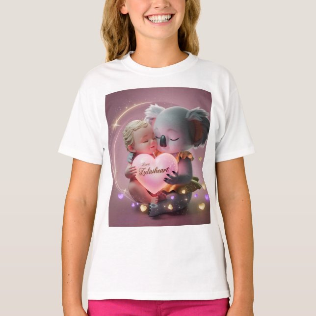 Cute ghost with pumpkin and moon T-Shirt (Front)