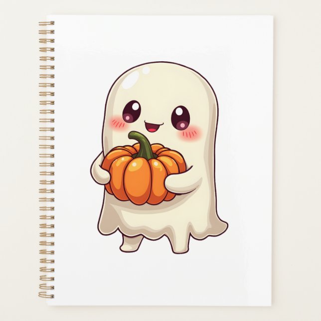 Cute Ghost with Pumpkin � Funny Halloween (Devant)