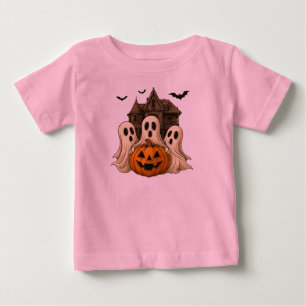 Cute Ghost with Pumpkin Halloween T-Shirt 👻