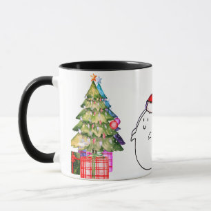 Cute Ghost with Santa Hat & Christmas Tree – Adora Mug