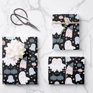 CUTE GHOST  WRAPPING PAPER SHEET