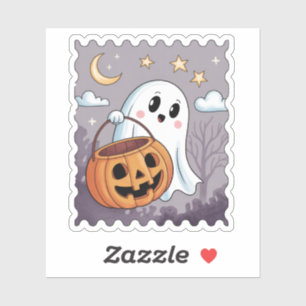 Cute GhostHalloween Postage Stamp
