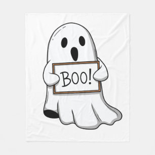 Cute Ghostly BOO Fun Fleece Blanket