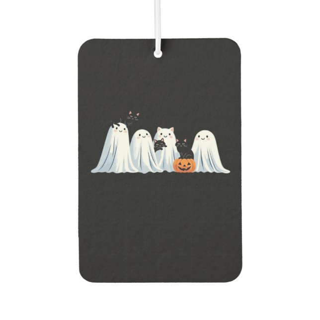 Cute Ghosts and Black Cats Halloween � Spooky Seas Air Freshener (Front)