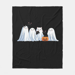 Cute Ghosts and Black Cats Halloween – Spooky Seas Fleece Blanket