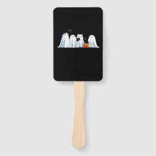 Cute Ghosts and Black Cats Halloween � Spooky Seas Hand Fan