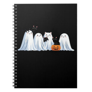 Cute Ghosts and Black Cats Halloween � Spooky Seas Notebook