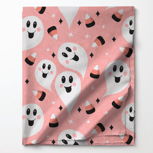 Cute Ghosts & Candy Corn Halloween Fabric