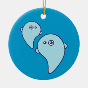 Cute Ghosts Ceramic Ornament