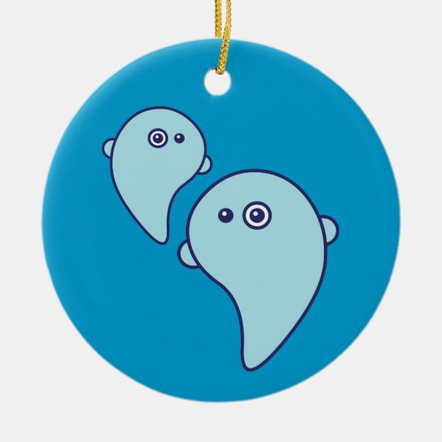 Cute Ghosts Ceramic Ornament (Front)