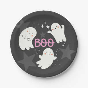 Cute Ghosts Halloween BOO Paper Plate