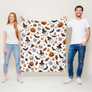 Cute Ghosts in the Halloween Fleece Blanket