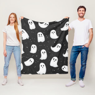 Cute Ghosts in the  Halloween  Fleece Blanket