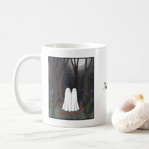 Cute Ghosts in the Wood Whimsical Goth Custom name Coffee Mug