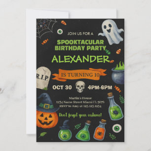 Cute Ghosts & Pumpkins Invitation