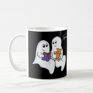 Cute ghosts reading together at Halloween Coffee Mug