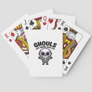 Cute Ghouls Just Wanna Have Fun Skeleton Playing Cards
